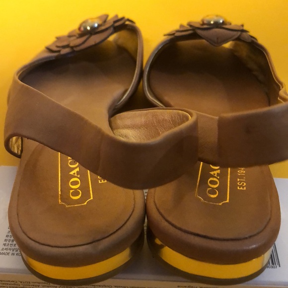 COACH leather flowers open toe sandal - Picture 12 of 14